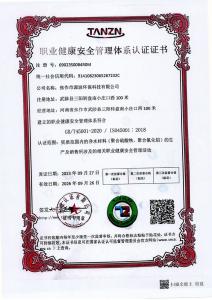 職業健康安全管理體系認證證書